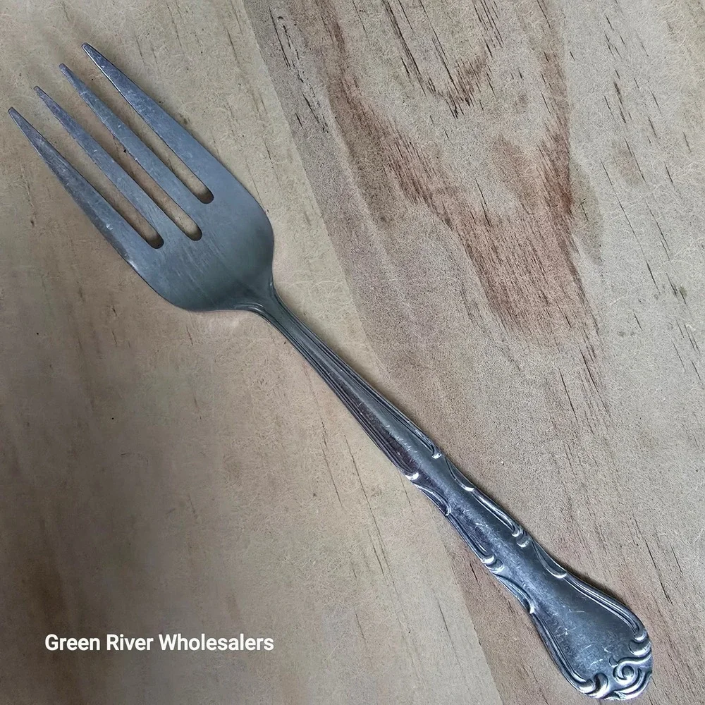 York by‎ Delco Stainless Steel Fork Japan Scroll Pattern Vintage Flatware 7.25in
